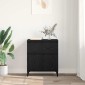 vidaXL Πλαϊνό γραφείο με συρτάρι Μαύρη Οξυά 60 x 35 x 70 cm