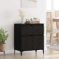 vidaXL Πλαϊνό γραφείο με συρτάρι Μαύρη Οξυά 60 x 35 x 70 cm