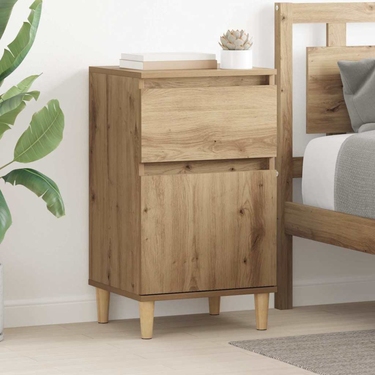 vidaXL Κομοδίνο Artisan Oak 40 x 35 x 70 εκ. Επεξεργασμένο Ξύλο