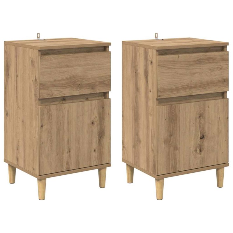 vidaXL Κομοδίνο 2 τεμ. Artisan Oak 40 x 35 x 70 εκ. Επεξεργασμένο Ξύλο