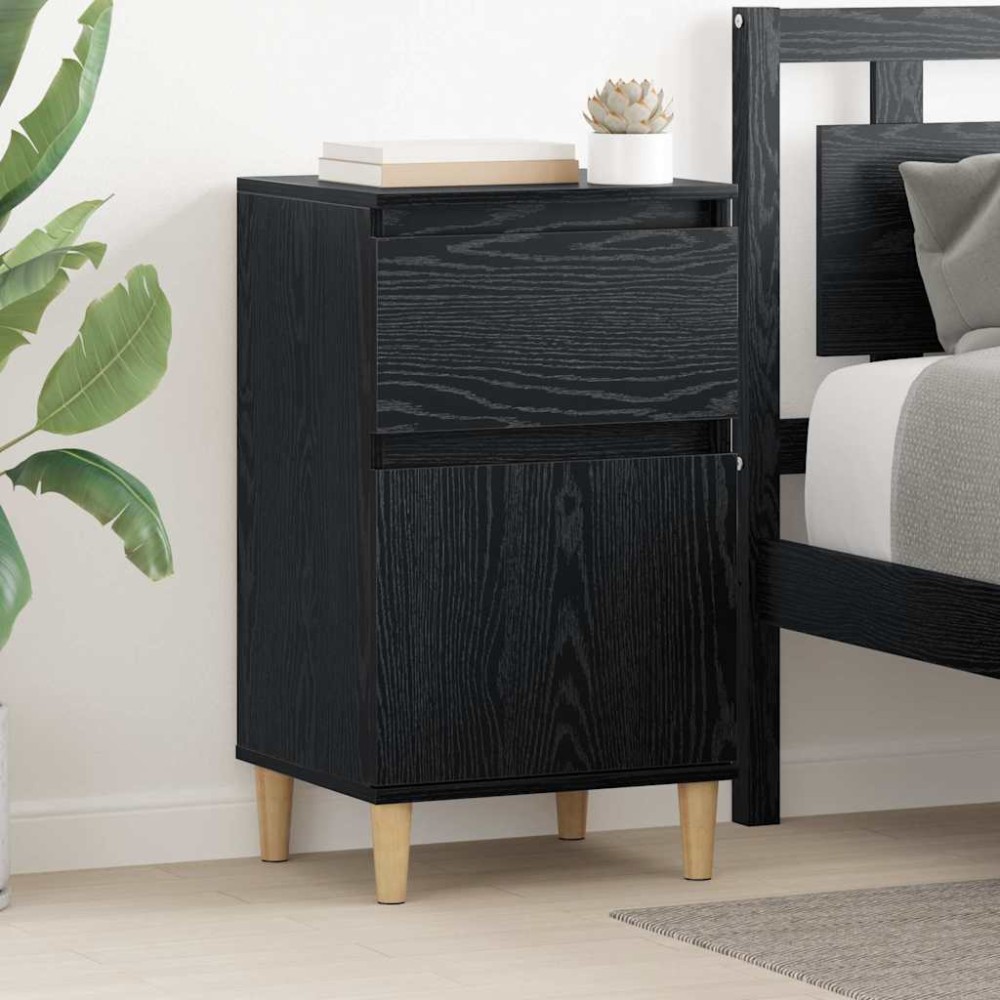 vidaXL Κομοδίνο Μαύρη Οξυά 40 x 35 x 70 εκ. Επεξεργασμένο Ξύλο