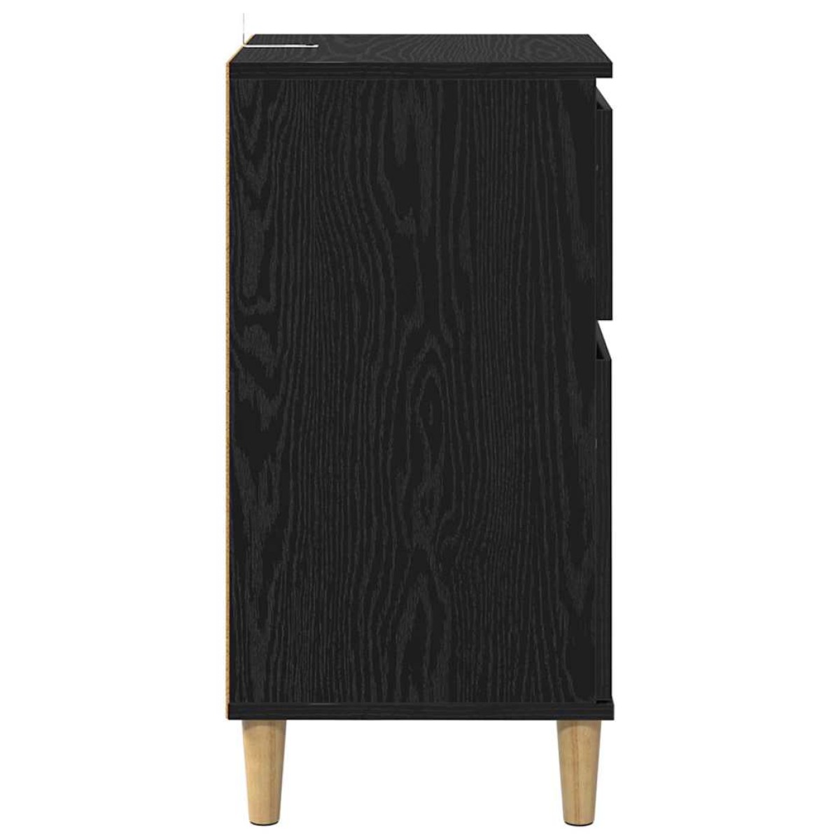 vidaXL Κομοδίνο Μαύρη Οξυά 40 x 35 x 70 εκ. Επεξεργασμένο Ξύλο