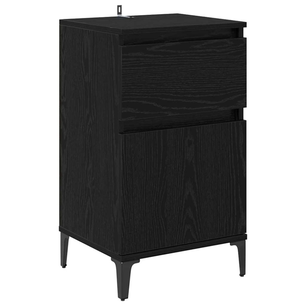 vidaXL Κομοδίνο Μαύρη Οξυά 40 x 35 x 70 εκ. Επεξεργασμένο Ξύλο