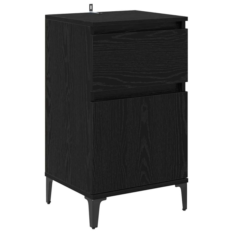 vidaXL Κομοδίνο Μαύρη Οξυά 40 x 35 x 70 εκ. Επεξεργασμένο Ξύλο