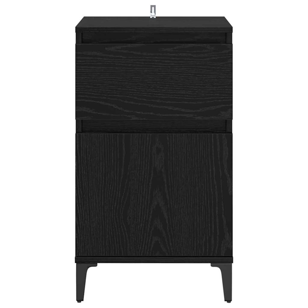 vidaXL Κομοδίνο Μαύρη Οξυά 40 x 35 x 70 εκ. Επεξεργασμένο Ξύλο