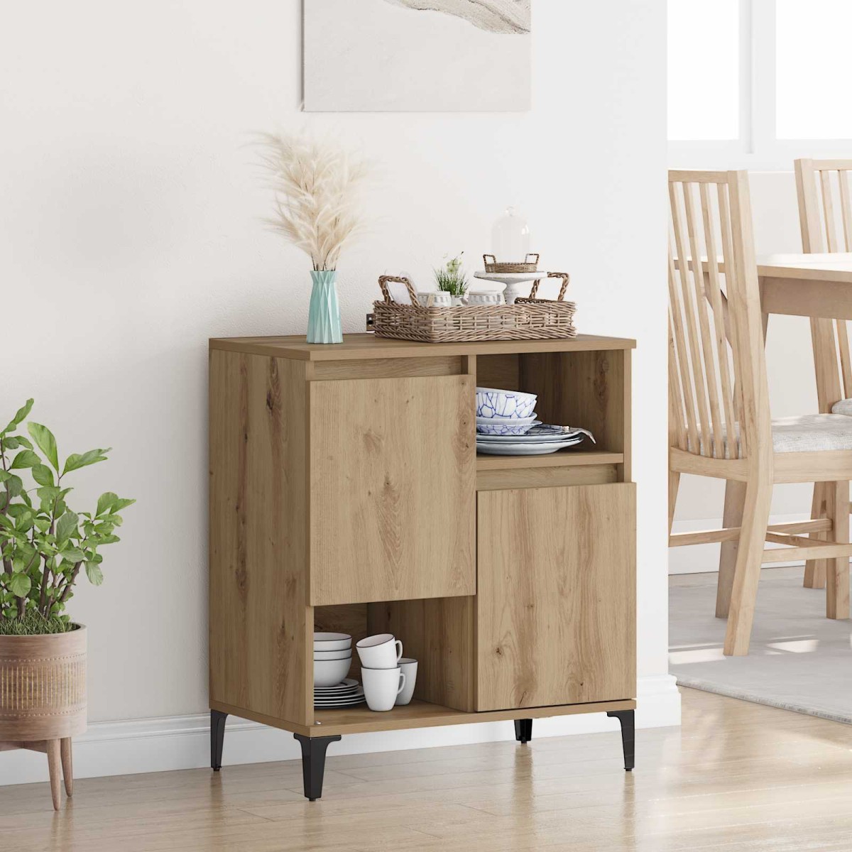 vidaXL Πλαϊνό γραφείο Artisan Oak 60 x 35 x 70 cm Επεξεργασμένο Ξύλο