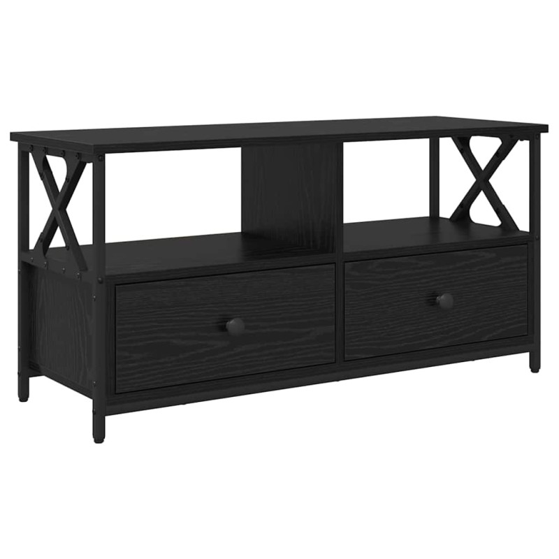vidaXL Ντουλάπι TV με συρτάρι Μαύρη Οξυά 90 x 33 x 45 εκ
