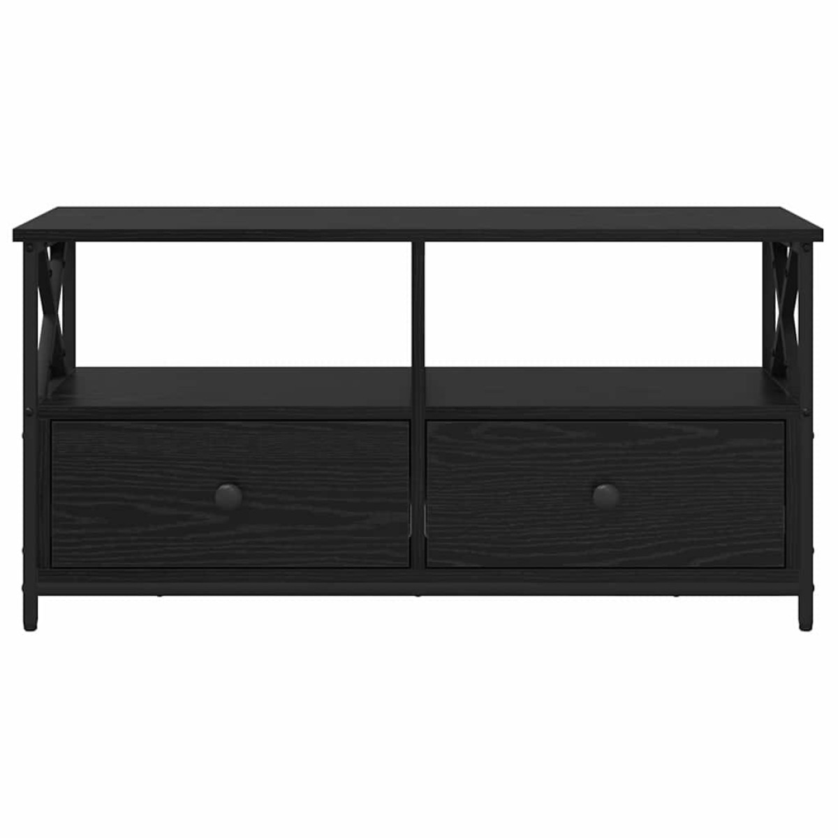 vidaXL Ντουλάπι TV με συρτάρι Μαύρη Οξυά 90 x 33 x 45 εκ