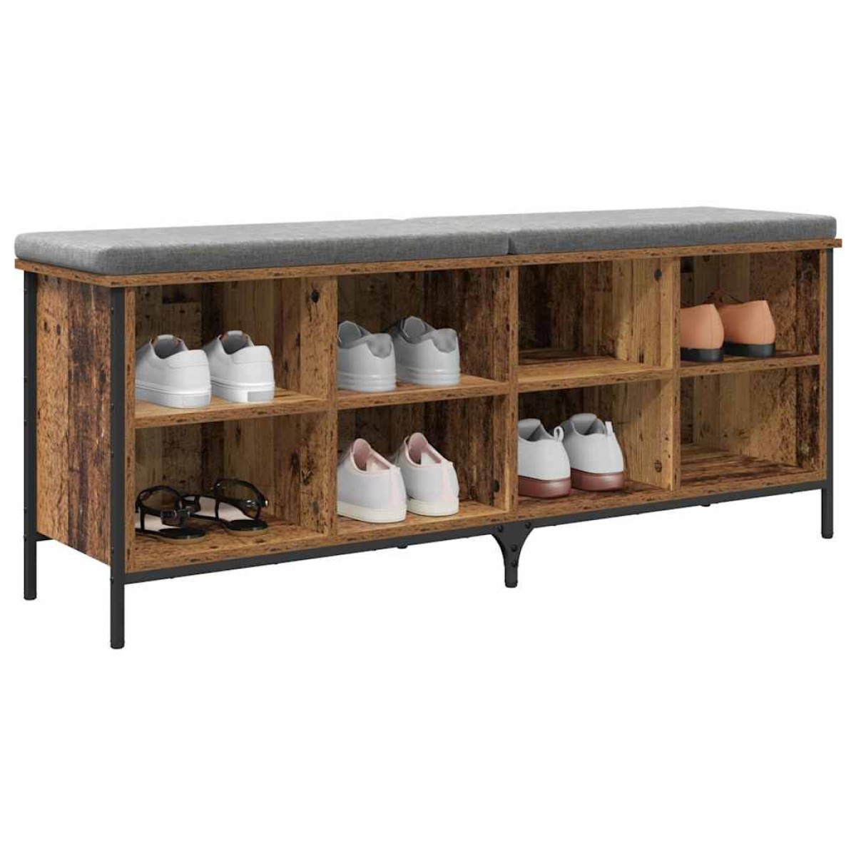 vidaXL Ντουλάπα Παπουτσιών με ράφι Παλιό Ξύλο 131 x 35 x 50 εκ