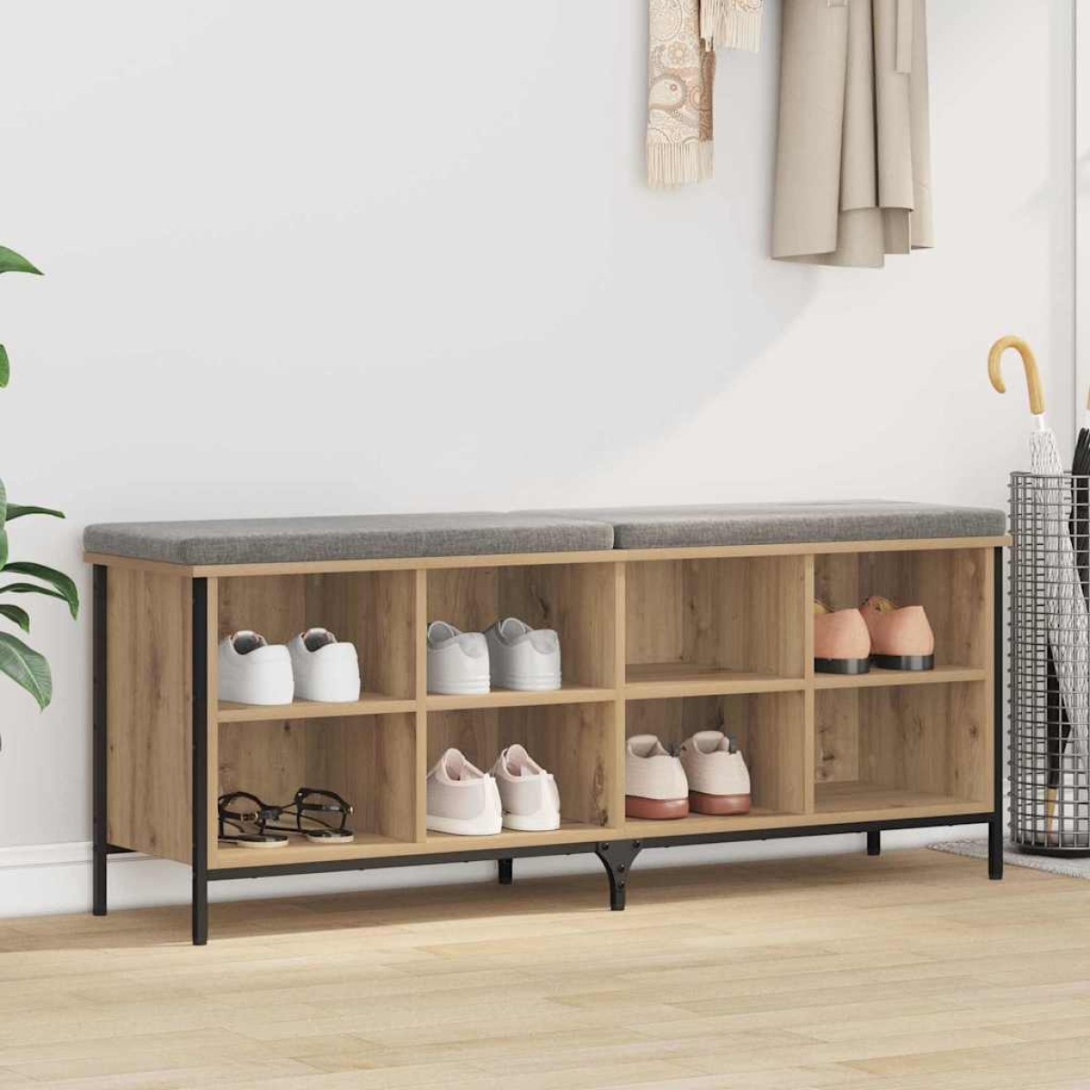 vidaXL Ντουλάπα Παπουτσιών 131 x 35 x 50 εκ Artisan Oak