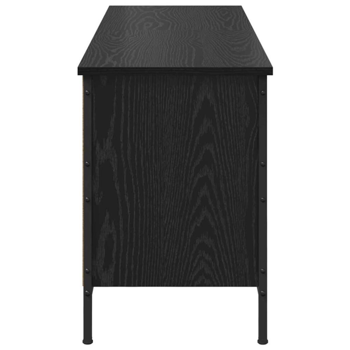 vidaXL Ντουλάπα Παπουτσιών με ράφι Μαύρη Οξυά 131 x 35 x 50 εκ