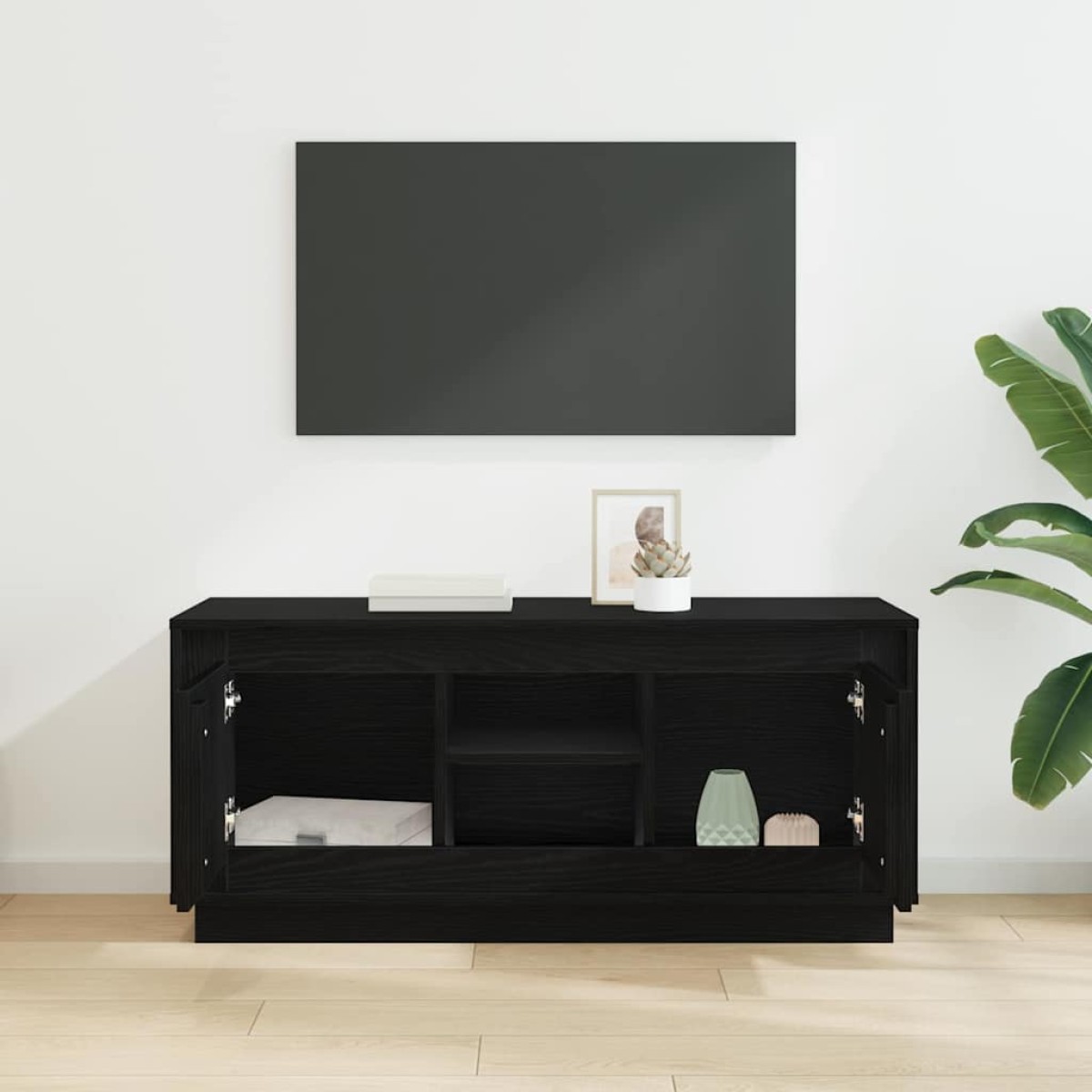 vidaXL Ντουλάπι TV 102 x 35 x 45 εκ. Μαύρη Οξυά Επεξεργασμένο Ξύλο