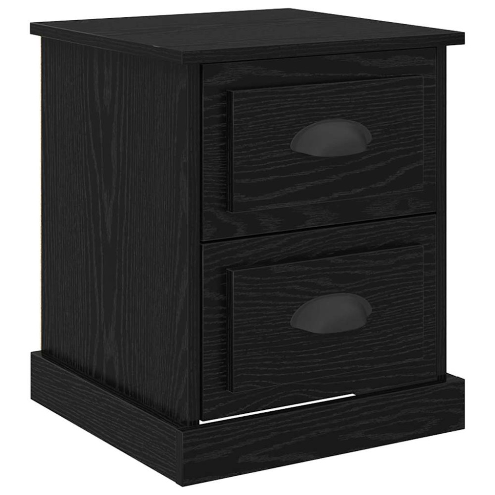 vidaXL Κομοδίνο Μαύρη Οξυά 39 x 39 x 47.5 εκ Επεξεργασμένο Ξύλο