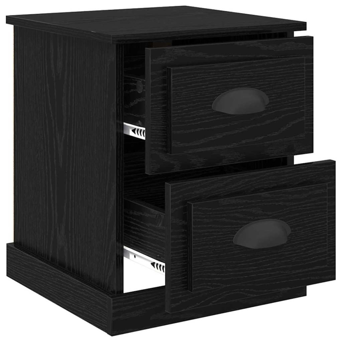 vidaXL Κομοδίνο Μαύρη Οξυά 39 x 39 x 47.5 εκ Επεξεργασμένο Ξύλο