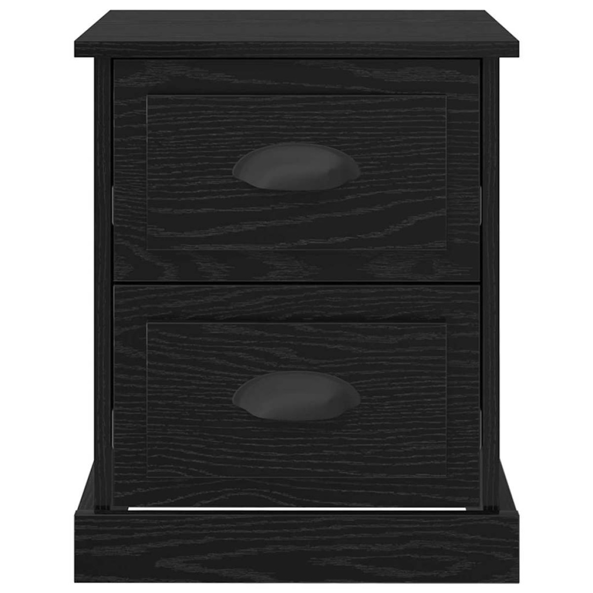 vidaXL Κομοδίνο Μαύρη Οξυά 39 x 39 x 47.5 εκ Επεξεργασμένο Ξύλο
