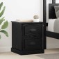 vidaXL Κομοδίνο Μαύρη Οξυά 39 x 39 x 47.5 εκ Επεξεργασμένο Ξύλο