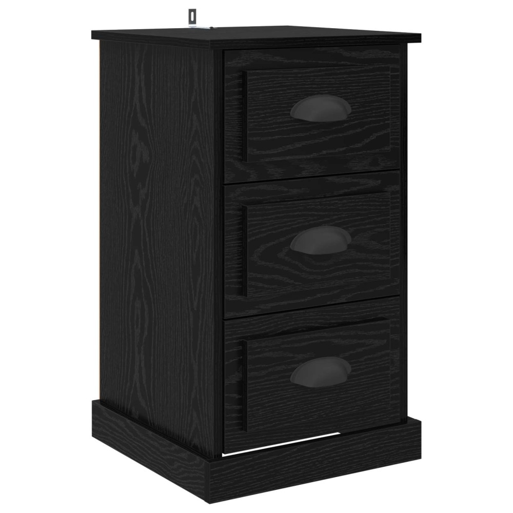 vidaXL Κομοδίνο Μαύρη Οξυά 39 x 39 x 67,5 εκ. Επεξεργασμένο Ξύλο