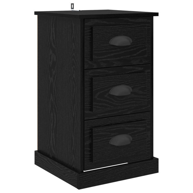 vidaXL Κομοδίνο Μαύρη Οξυά 39 x 39 x 67,5 εκ. Επεξεργασμένο Ξύλο