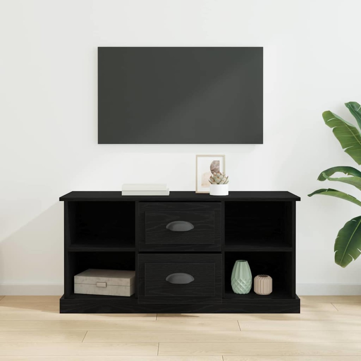 vidaXL Ντουλάπι TV 99,5 x 35,5 x 48 εκ. Μαύρη Οξυά Επεξεργασμένο Ξύλο