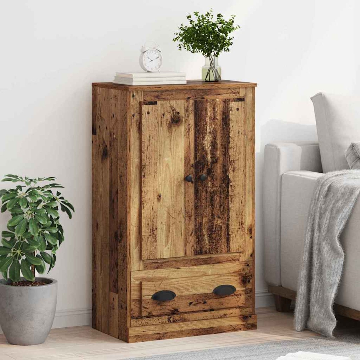 vidaXL Highboard Παλιό Ξύλο 60 x 35,5 x 103,5 εκ. Επεξεργασμένο Ξύλο