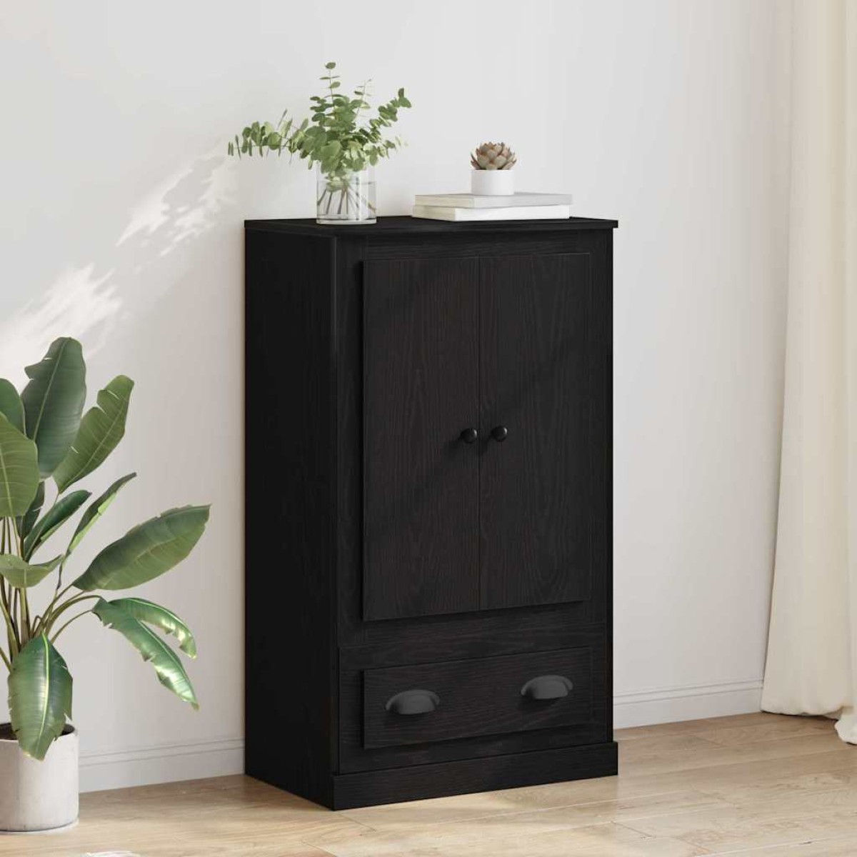 vidaXL Highboard Μαύρη Οξυά 60 x 35,5 x 103,5 εκ. Επεξεργασμένο Ξύλο