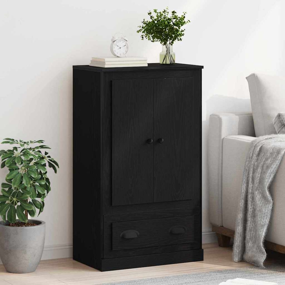 vidaXL Highboard Μαύρη Οξυά 60 x 35,5 x 103,5 εκ. Επεξεργασμένο Ξύλο