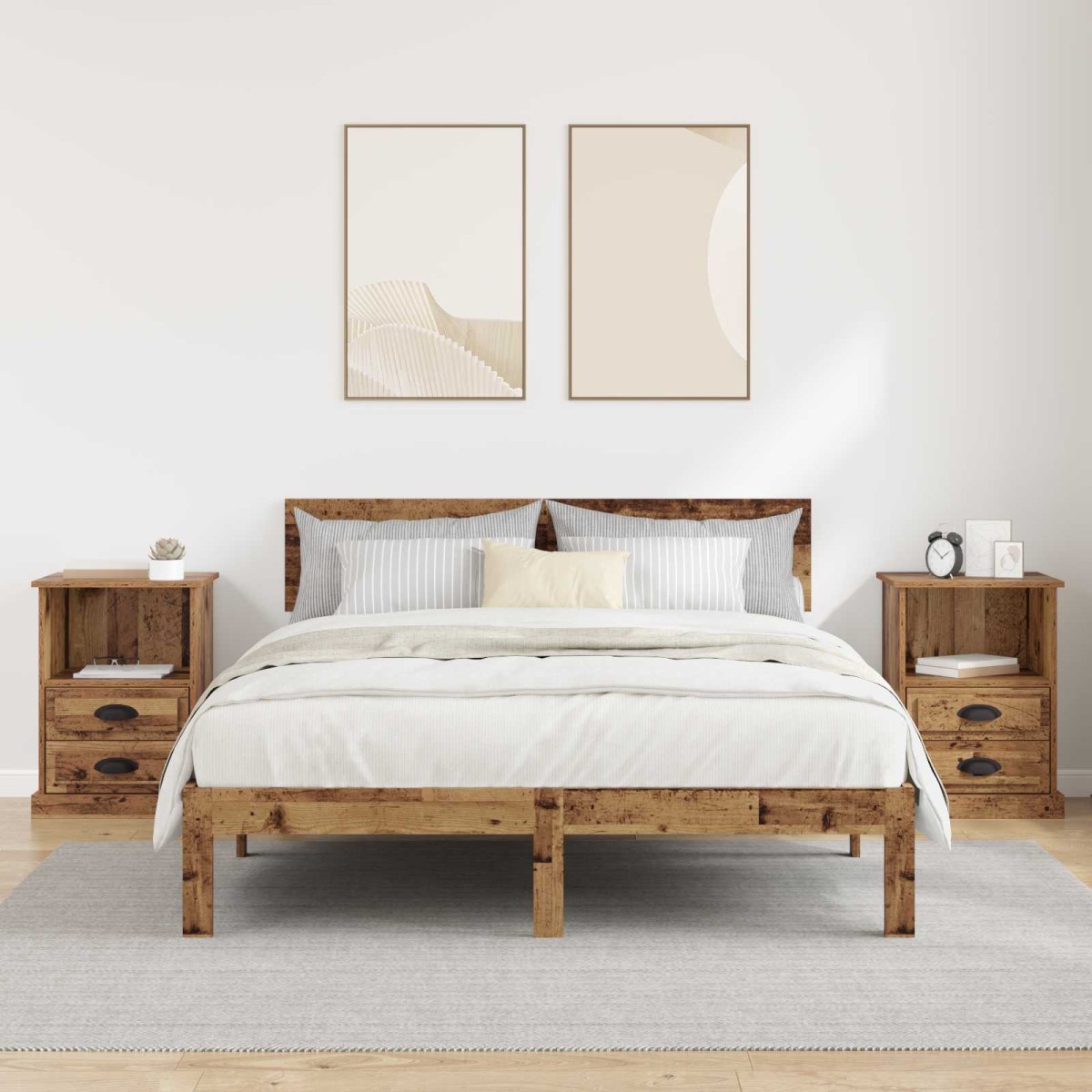 vidaXL Κομοδίνο 2 τμχ. Παλιό ξύλο 36 x 43 x 60 εκ Επεξεργασμένο Ξύλο