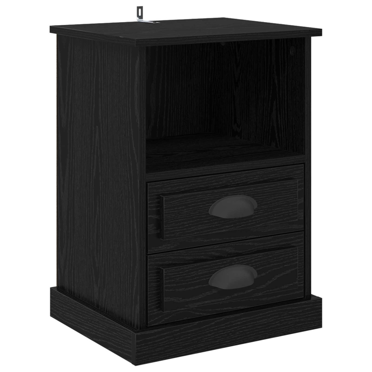 vidaXL Κομοδίνο 2 τμχ. Μαύρη Οξυά 36 x 43 x 60 εκ Επεξεργασμένο Ξύλο