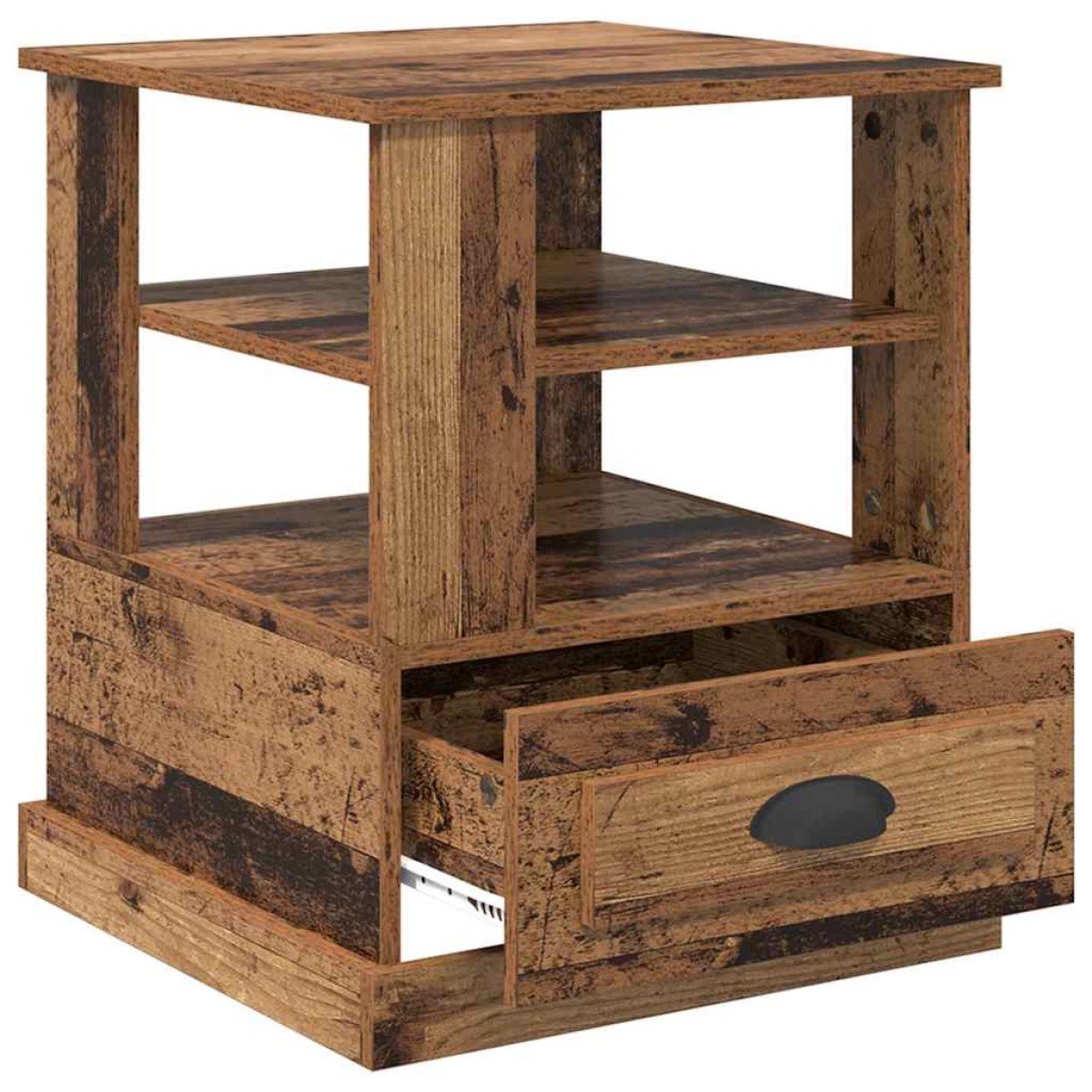 vidaXL Κομοδίνο Παλιό ξύλο 50 x 50 x 60 cm Επεξεργασμένο Ξύλο