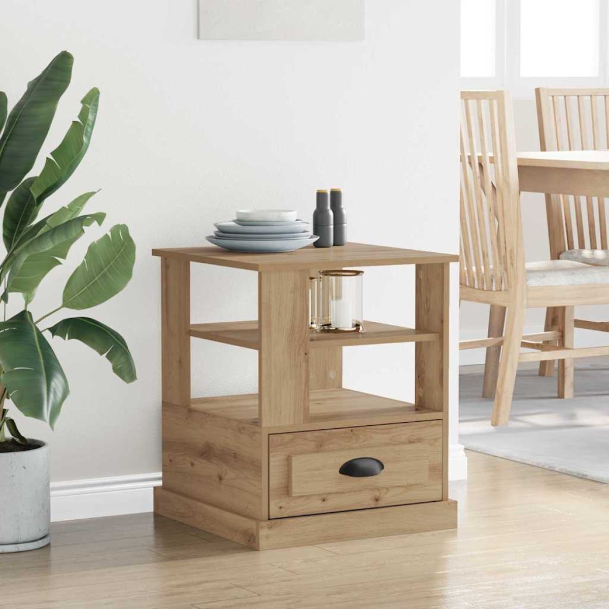 vidaXL Κομοδίνο Artisan Oak 50 x 50 x 60 cm Επεξεργασμένο Ξύλο
