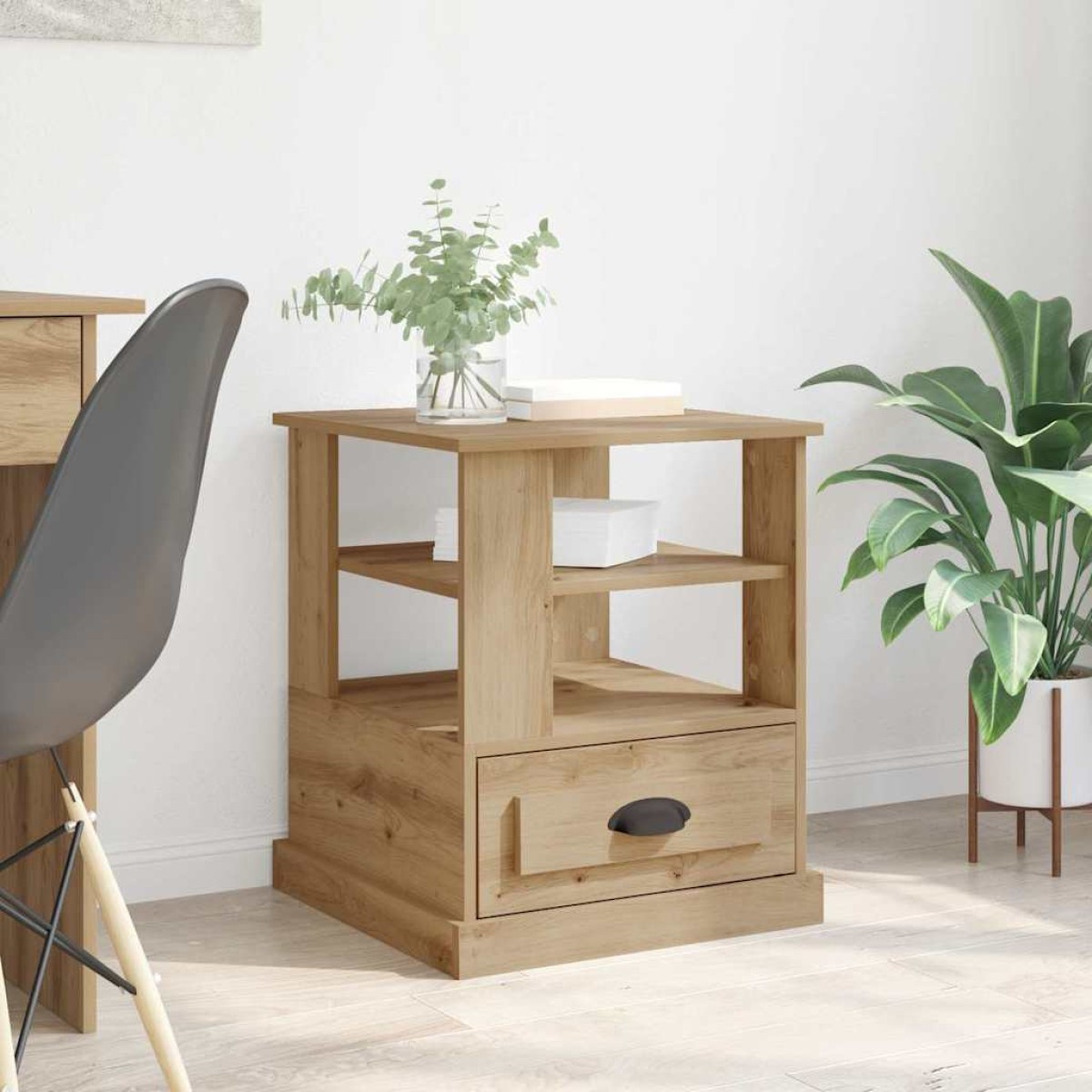 vidaXL Κομοδίνο Artisan Oak 50 x 50 x 60 cm Επεξεργασμένο Ξύλο