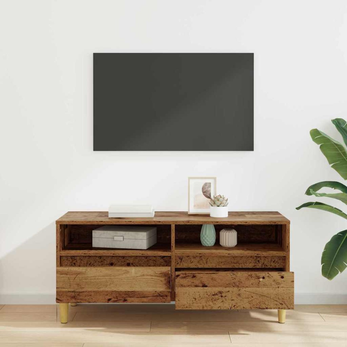 vidaXL Ντουλάπι TV 100 x 34,5 x 44,5 εκ. Παλιό Ξύλο Επεξεργασμένο Ξύλο