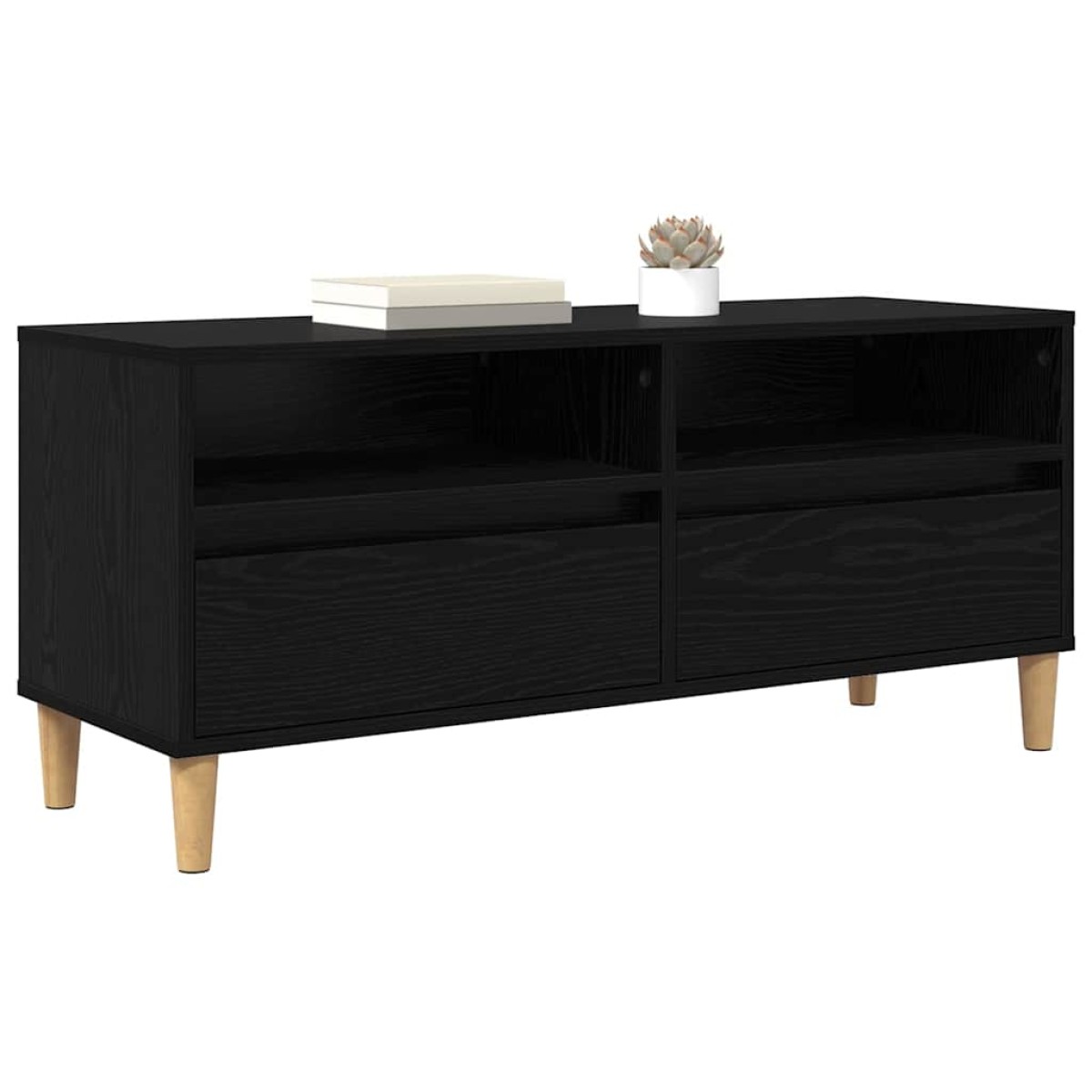 vidaXL Ντουλάπι TV 100 x 34,5 x 44,5 εκ. Μαύρη Οξυά Επεξεργασμένο Ξύλο