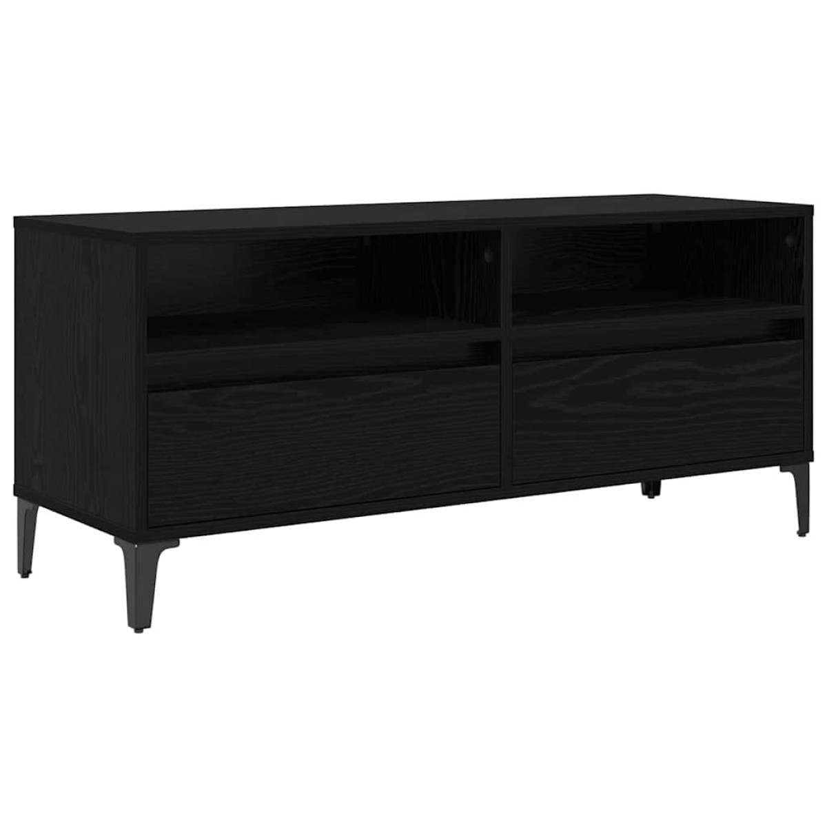 vidaXL Ντουλάπι TV με συρτάρι Μαύρη Οξυά 100 x 34,5 x 44,5 εκ.