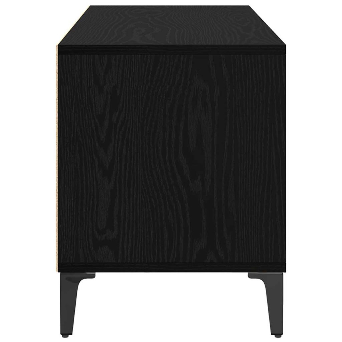 vidaXL Ντουλάπι TV με συρτάρι Μαύρη Οξυά 100 x 34,5 x 44,5 εκ.
