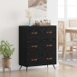 vidaXL Κουτί με συρτάρια με συρτάρι Μαύρη Δρυς 69,5 x 34 x 90 εκ.