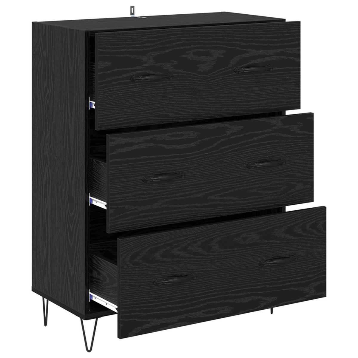 vidaXL Πλαϊνό γραφείο με συρτάρι Μαύρη Οξυά 69,5 x 34 x 90 εκ.
