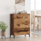vidaXL Πλαϊνό γραφείο με συρτάρι Παλιό Ξύλο 69,5 x 34 x 90 εκ.