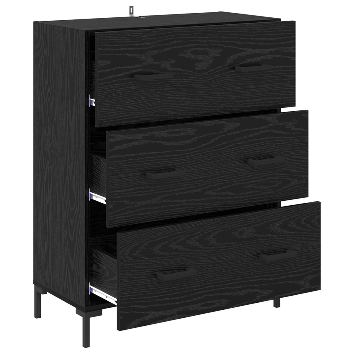 vidaXL Πλαϊνό γραφείο με συρτάρι Μαύρη Οξυά 69,5 x 34 x 90 εκ.
