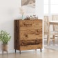 vidaXL Πλαϊνό γραφείο με συρτάρι Παλιό Ξύλο 69,5 x 34 x 90 εκ.