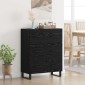vidaXL Πλαϊνό γραφείο με συρτάρι Μαύρη Οξυά 69,5 x 34 x 90 εκ.