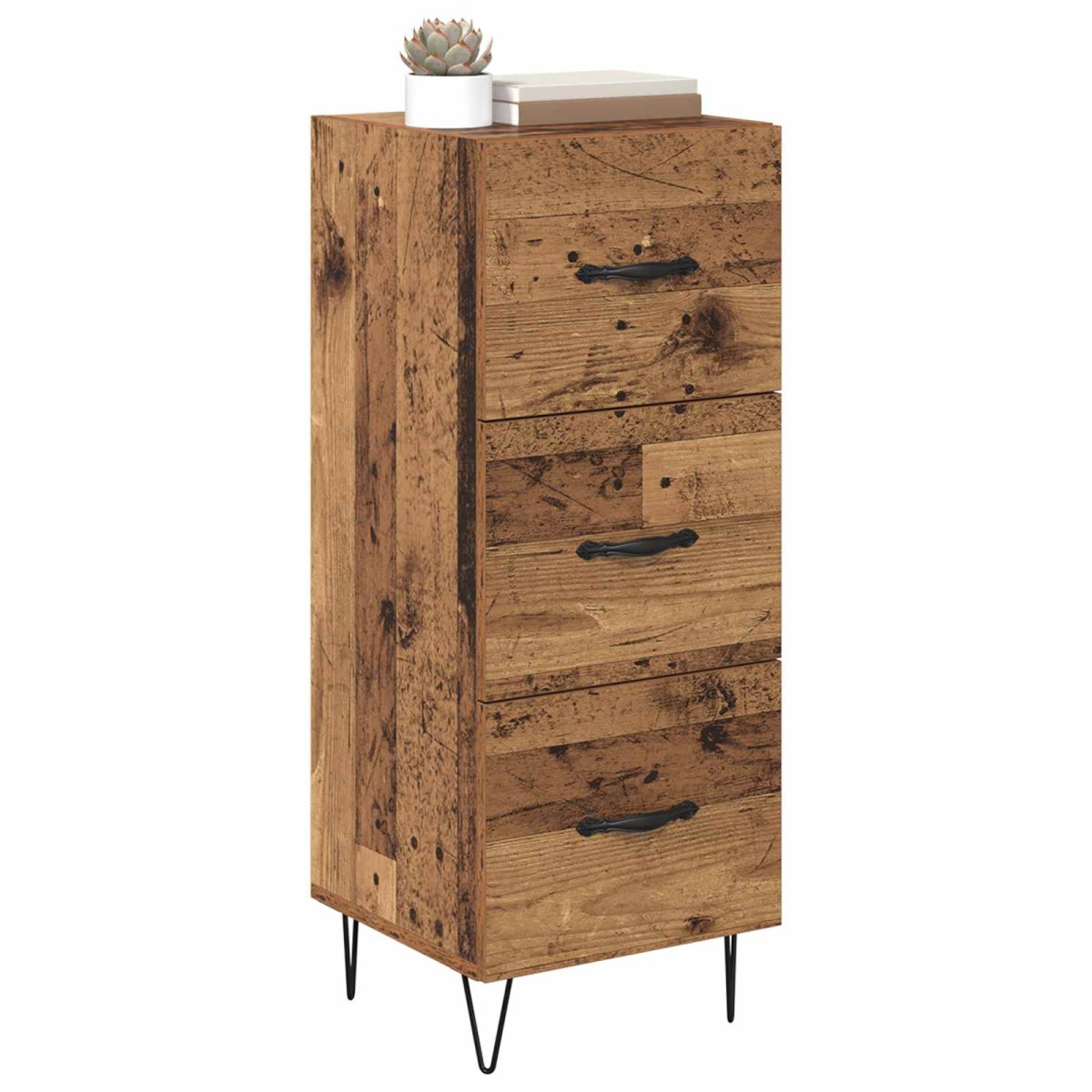 vidaXL Πλαϊνό γραφείο Παλαιό ξύλο 34 x 34.5 x 90 εκ Επεξεργασμένο Ξύλο