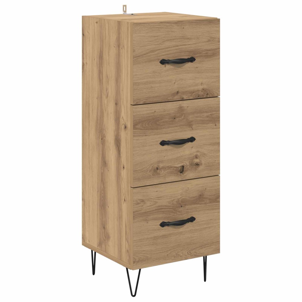 vidaXL Πλαϊνό γραφείο artisan δρυς 34 x 34.5 x 90 εκ