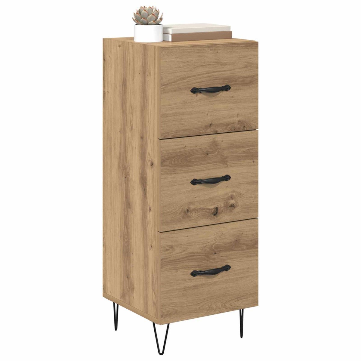 vidaXL Πλαϊνό γραφείο artisan δρυς 34 x 34.5 x 90 εκ
