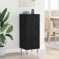 vidaXL Πλαϊνό γραφείο Μαύρη δρυς 34 x 34.5 x 90 εκ Επεξεργασμένο Ξύλο