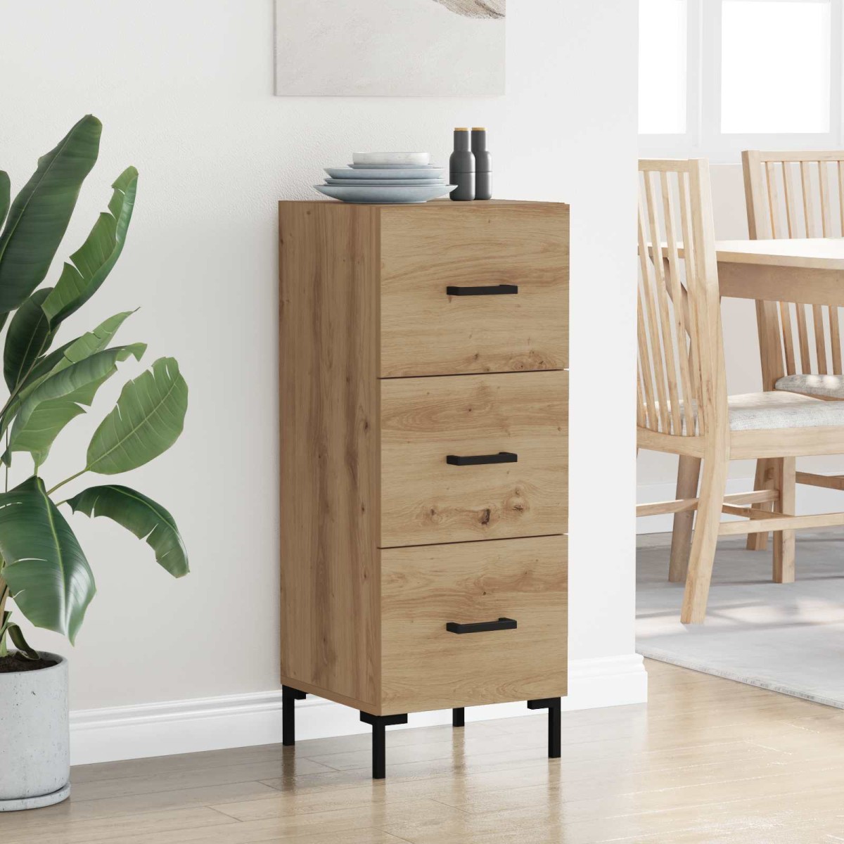 vidaXL Πλαϊνό γραφείο Artisan Oak 34,5 x 34 x 90 εκ.