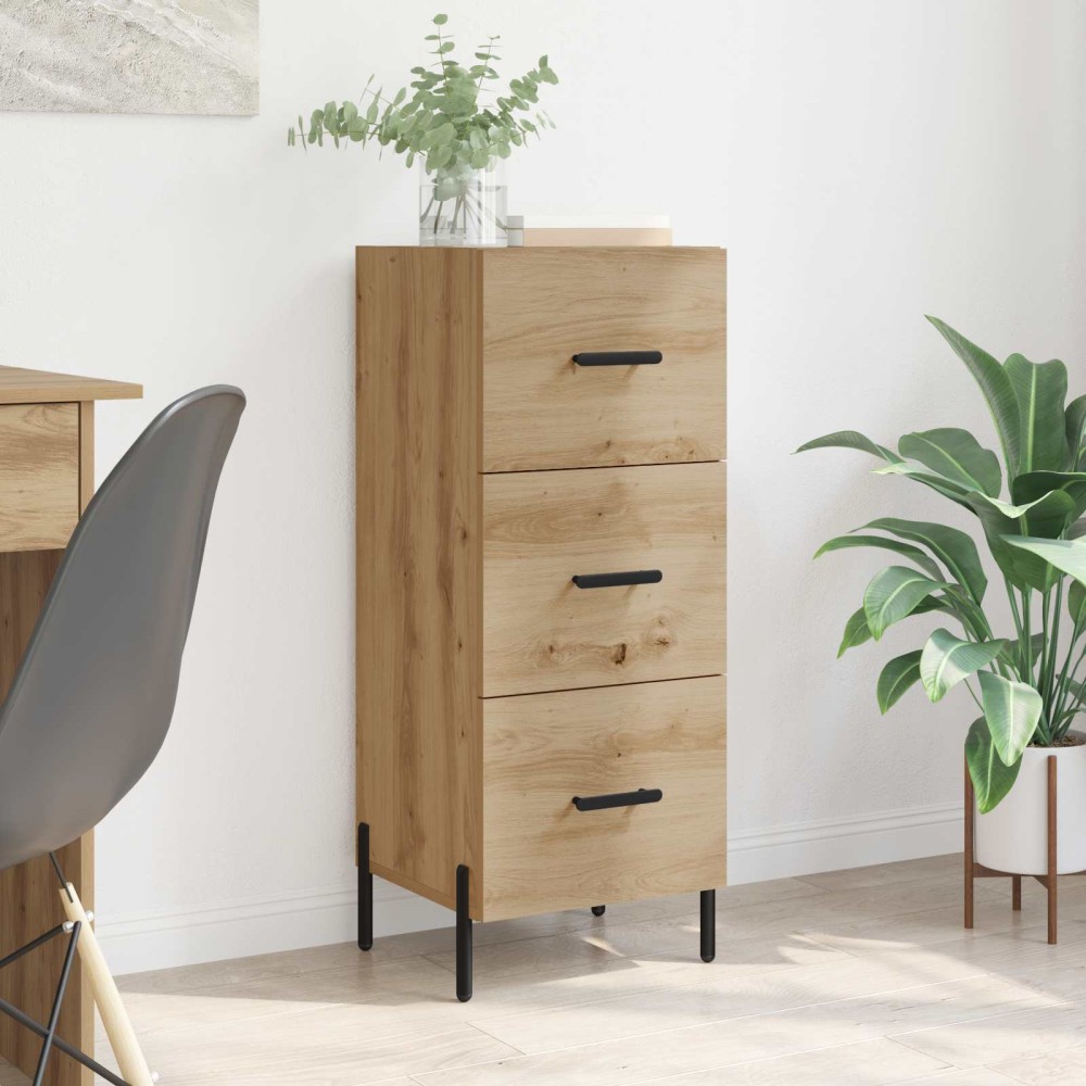 vidaXL Πλαϊνό γραφείο artisan δρυς 34 x 34.5 x 90 εκ
