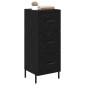 vidaXL Πλαϊνό γραφείο Μαύρη δρυς 34 x 34.5 x 90 εκ Επεξεργασμένο Ξύλο