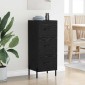 vidaXL Πλαϊνό γραφείο Μαύρη δρυς 34 x 34.5 x 90 εκ Επεξεργασμένο Ξύλο