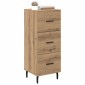 vidaXL Πλαϊνό γραφείο artisan δρυς 34 x 34.5 x 90 εκ